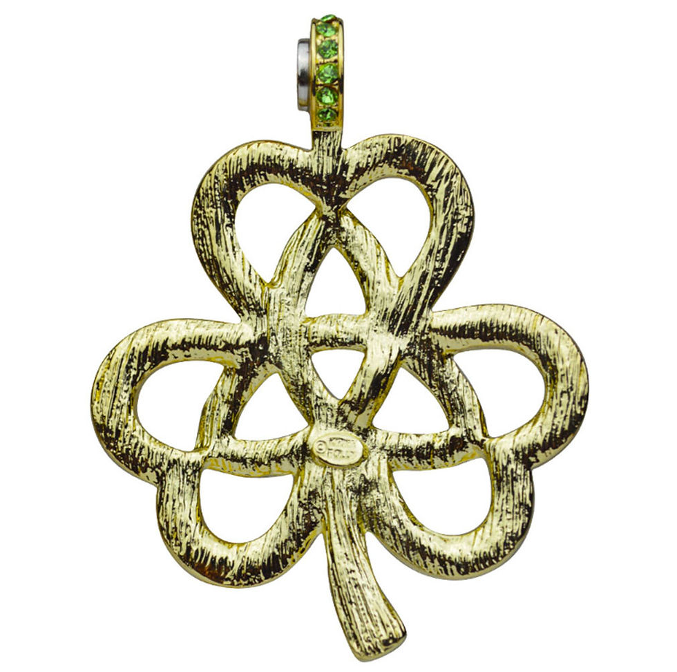 Thumbnail: Kirks Folly Celtic Shamrock Magnetic Enhancer ~ goldtone St Patrick's Day