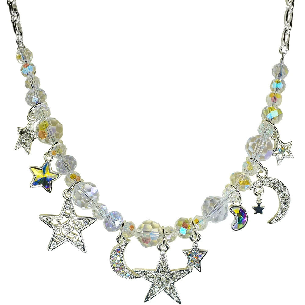 KIRKS FOLLY Crystal Star Dancer Necklace sterling silvertone