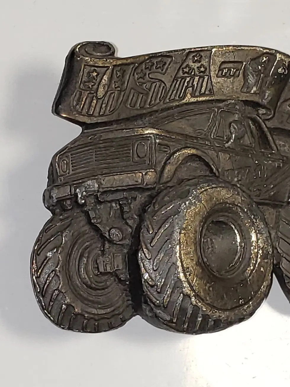 Thumbnail: Vtg 1984 USA-1 Monster Truck Brass Buckle