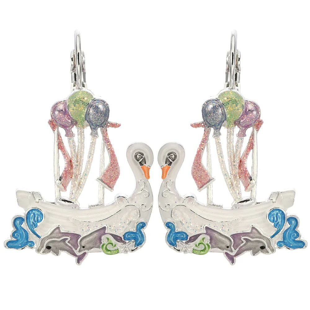 Kirks Folly Ship of Dreams Leverback Earrings sterling silvertone