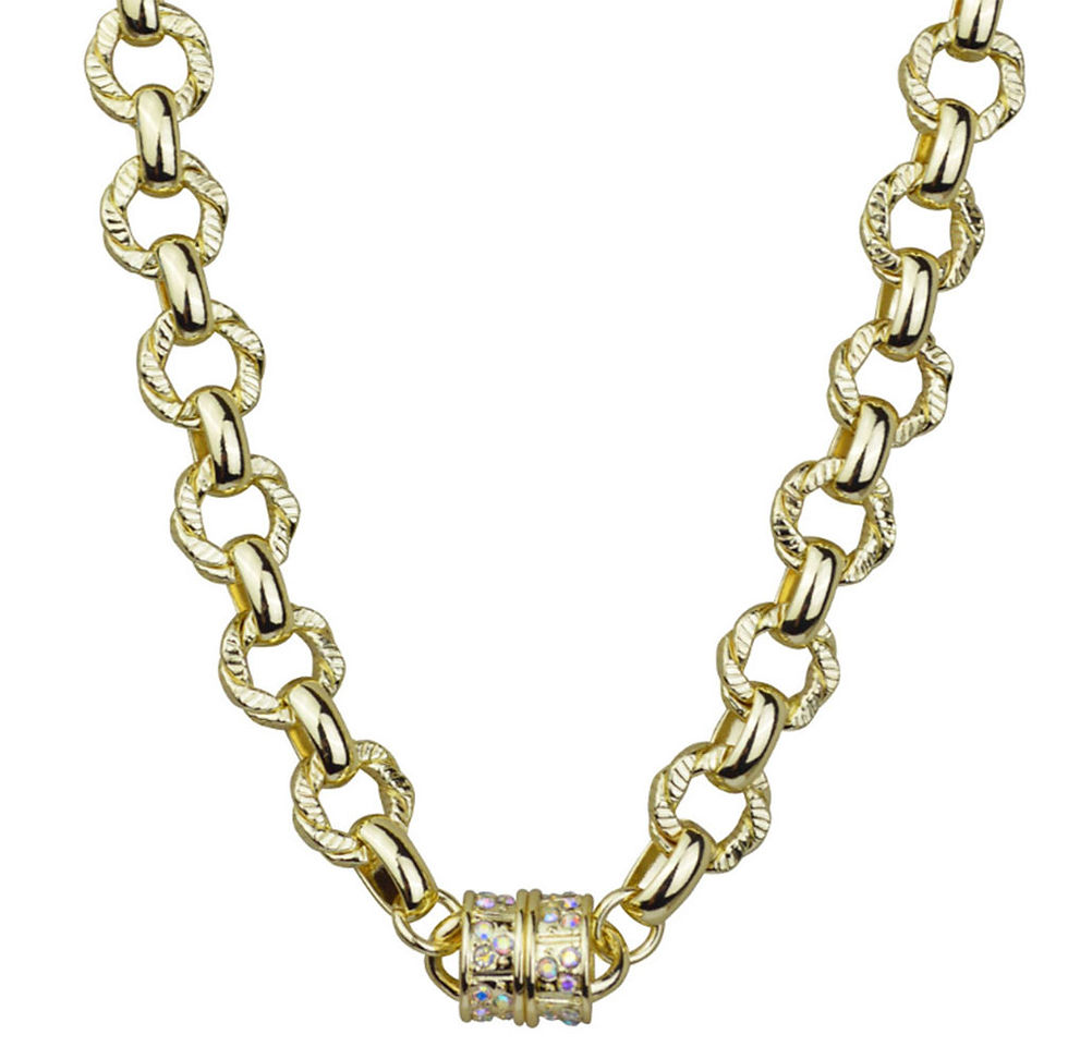 Thumbnail: Kirks Folly UNCHAIN MY HEART MAGNETIC NECKLACE ~ Goldtone