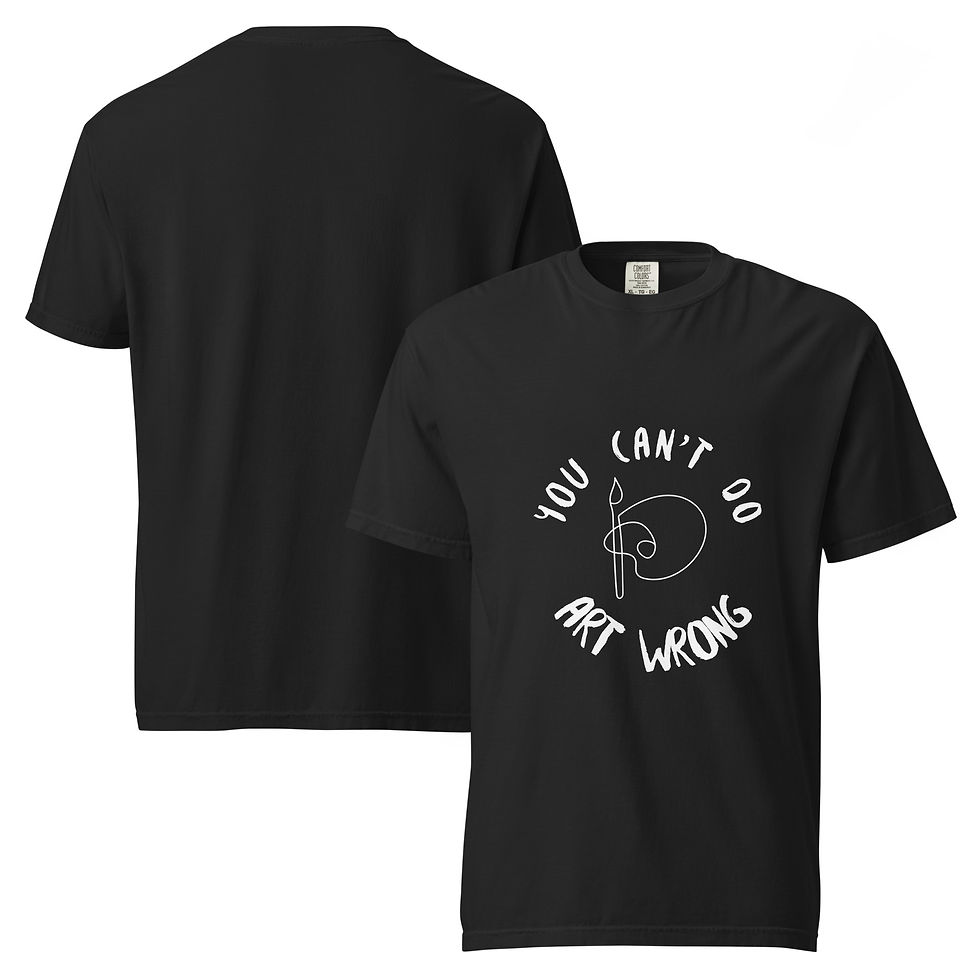 Thumbnail: Black Comfort Colors 1717 t-shirt with You Can't Do Art Wrong