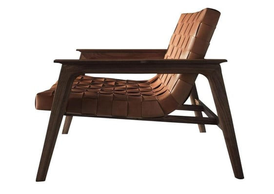 Thumbnail: Rue Braided Leather & Walnut Armchair