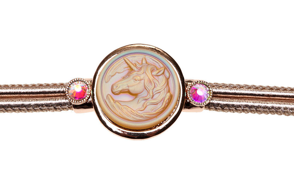 Thumbnail: KIRKS FOLLY METALLICA CLOUDWALKER UNICORN BRACELET silk / rose goldtone