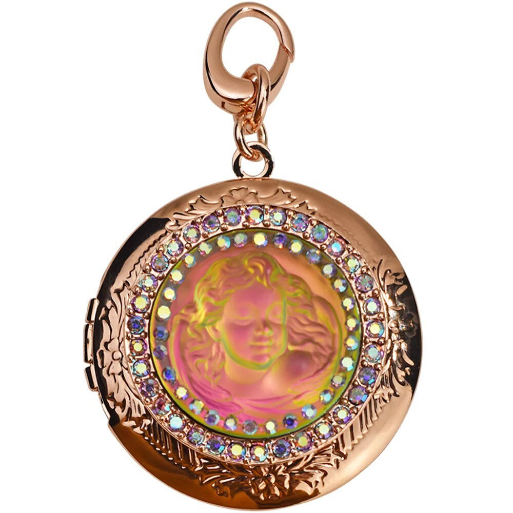 Kirks Folly Mystic Dream Angel Open Ring Charm Locket (Rosetone)