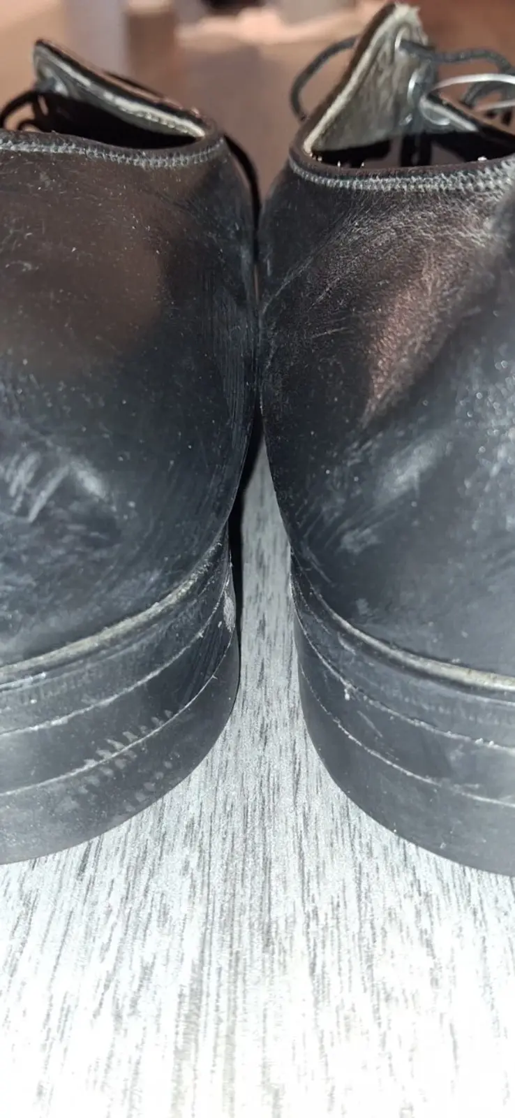 Thumbnail: Men's Size 8 vintage black dress shoes with cushion flex