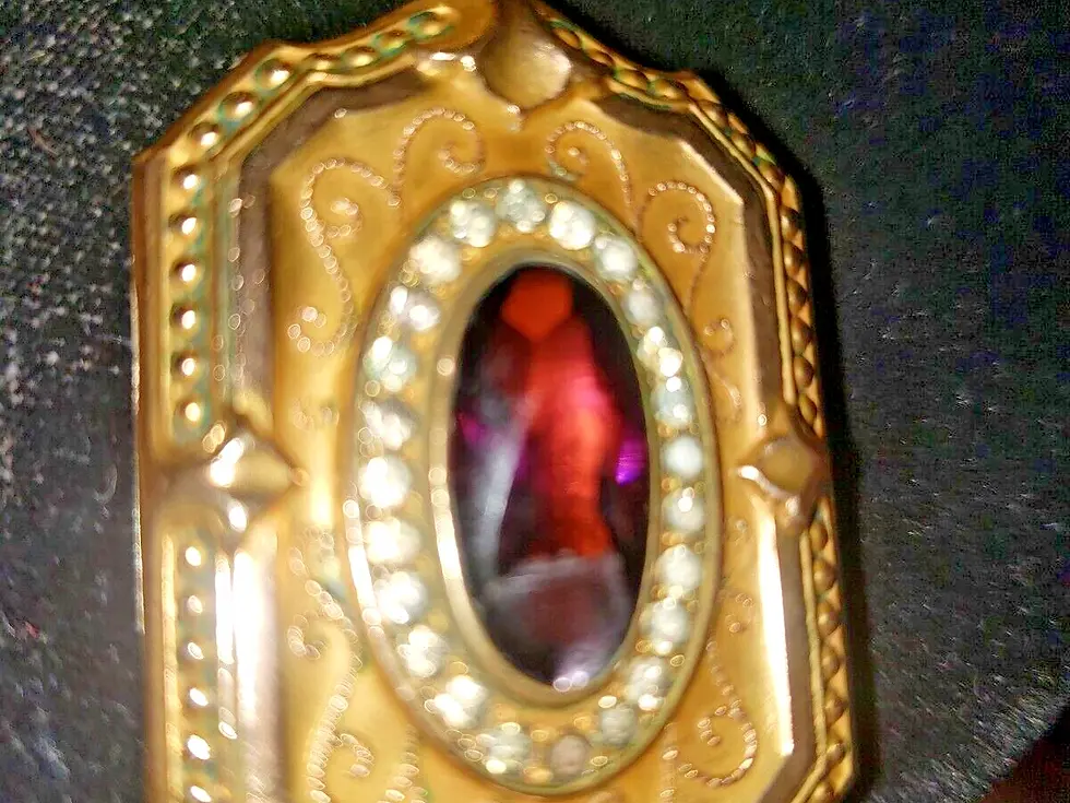 Thumbnail: Gold Filled Locket & Chain Purple Stone