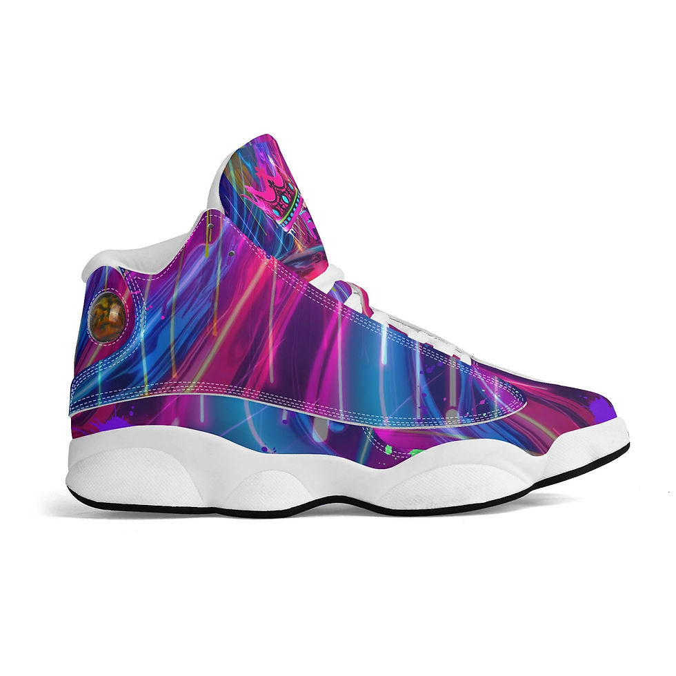 Thumbnail: Men's White Black Outsole PU Leather Basketball Shoes
