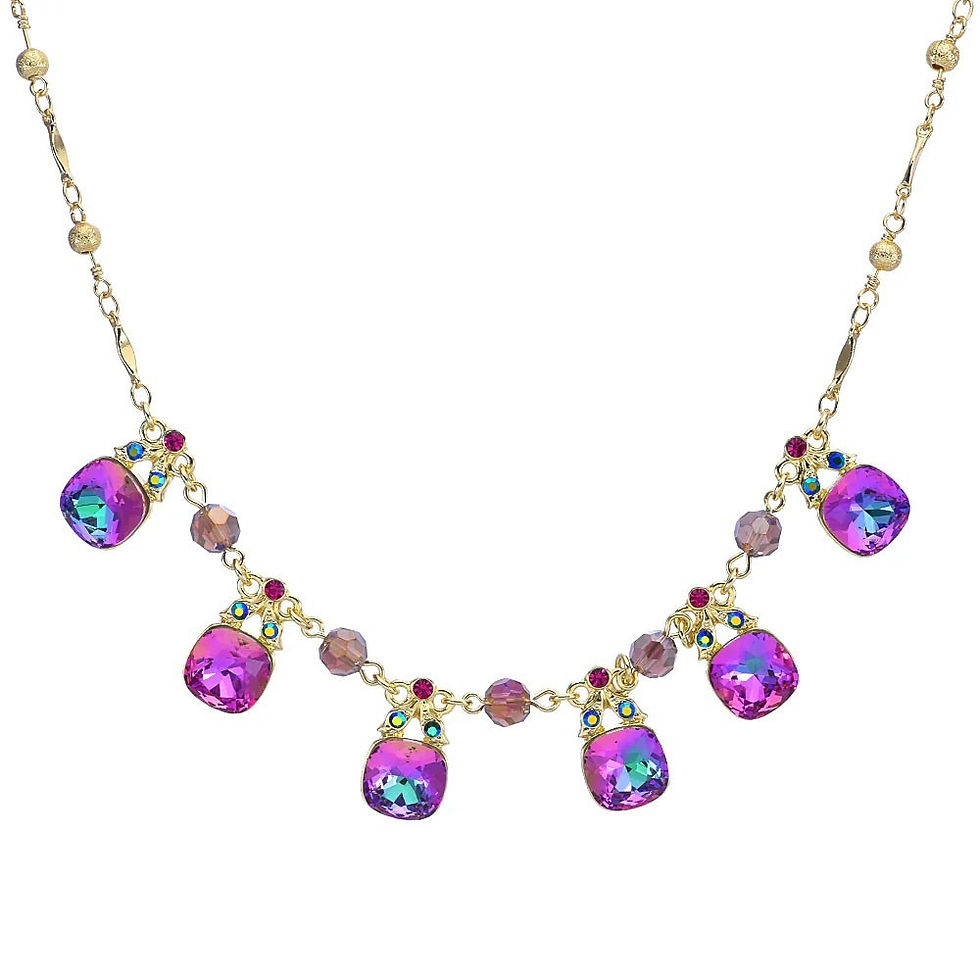 Thumbnail: Kirks Folly Victorian Mystic Garden Necklace goldtone