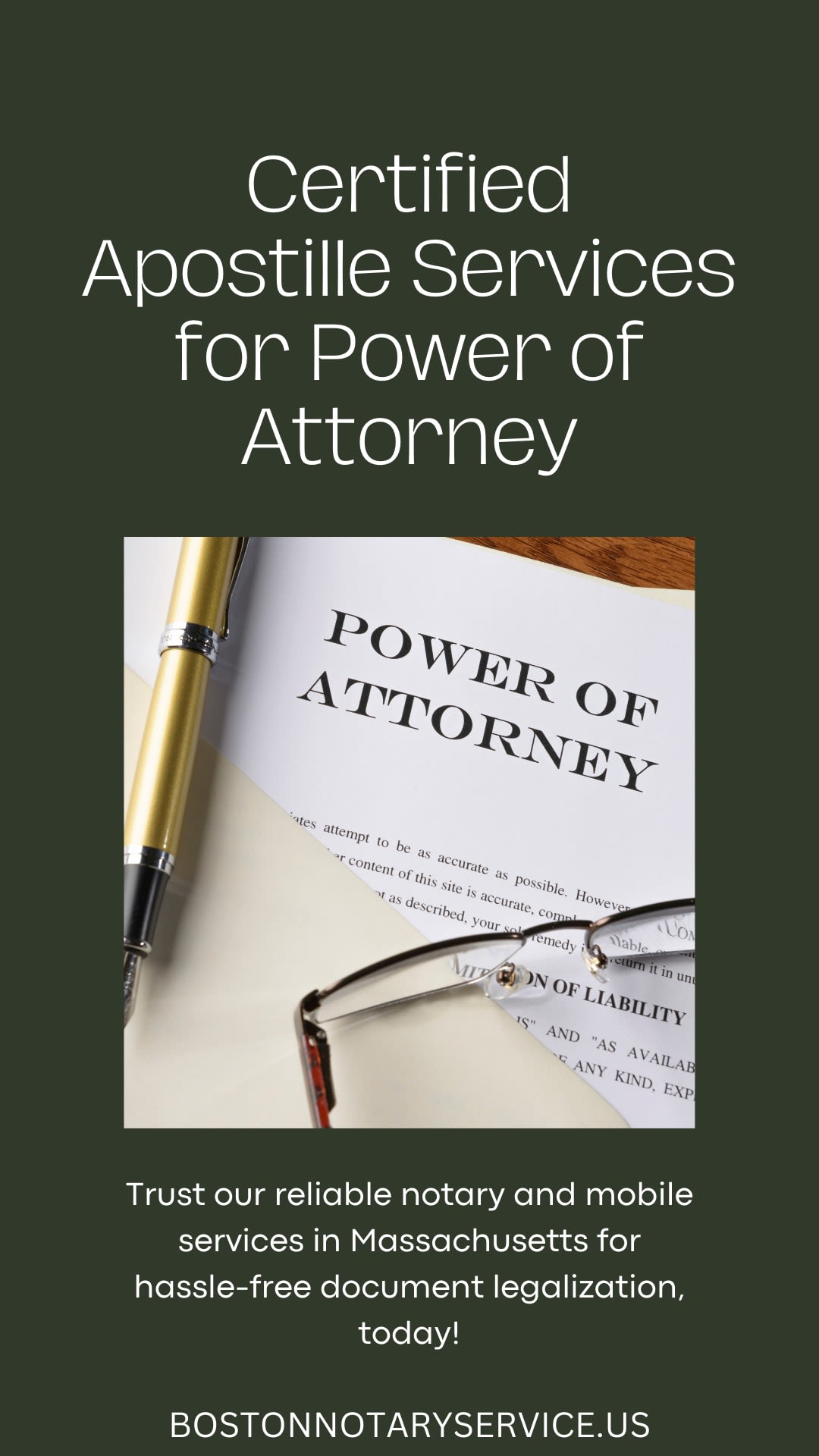 Apostille Services for Power of Attorney in Massachusetts: Reliable Notary & Mobile Services
