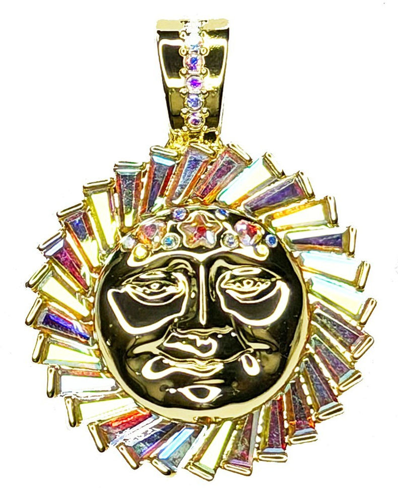 KIRKS FOLLY Luna Light and Love Metallic Moon Foldover Magnetic Pendant goldtone