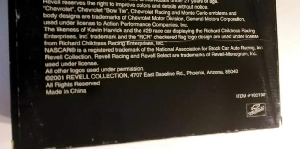 Thumbnail: Autographed Revell Kevin Harvick #29 Car