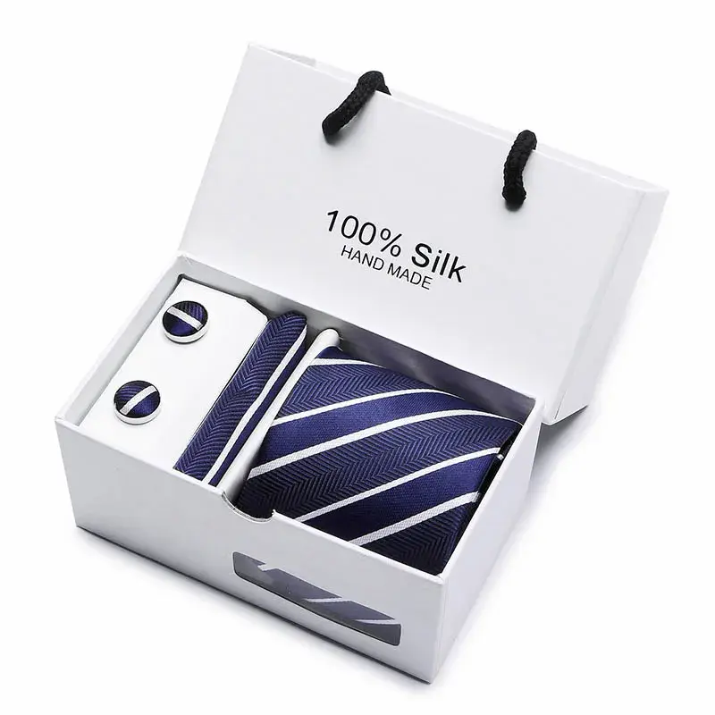 Thumbnail: VanGise Men's 100% Silk Jacquard Necktie Gift Set with Cufflinks
