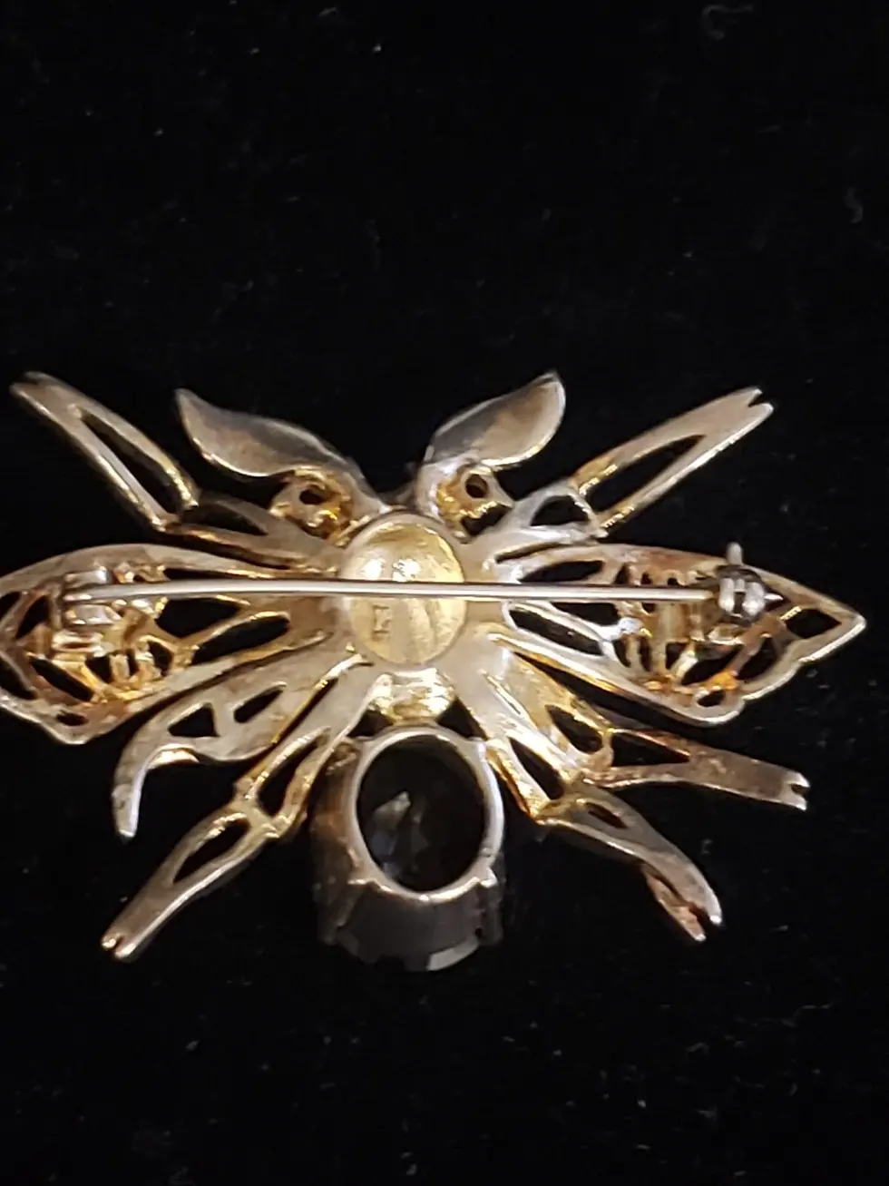 Thumbnail: Sterling Gemstone Bee & Crab Brooch 24g