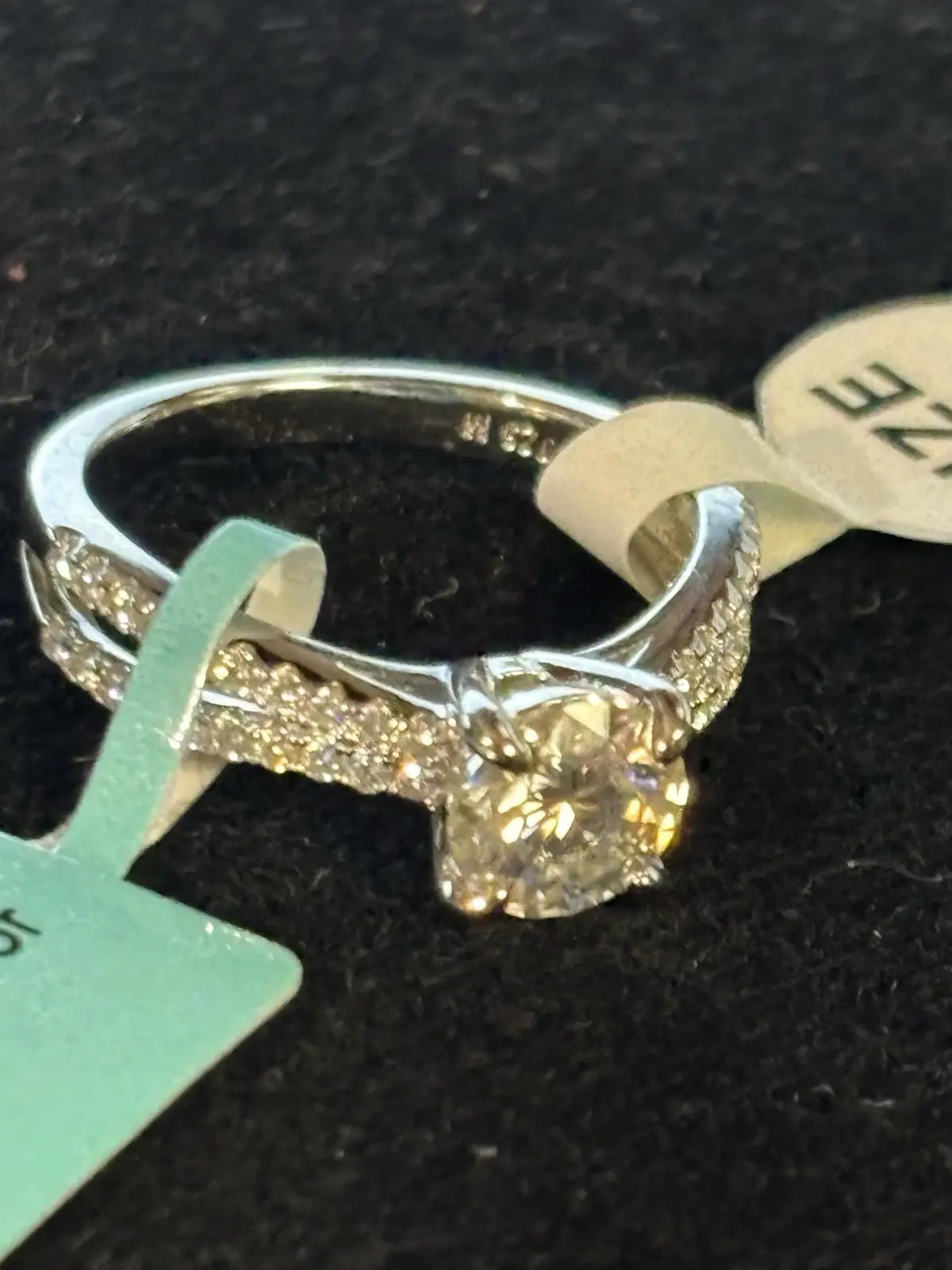 Round Cut Moissanite Ring 1.31ctw Size 6 925