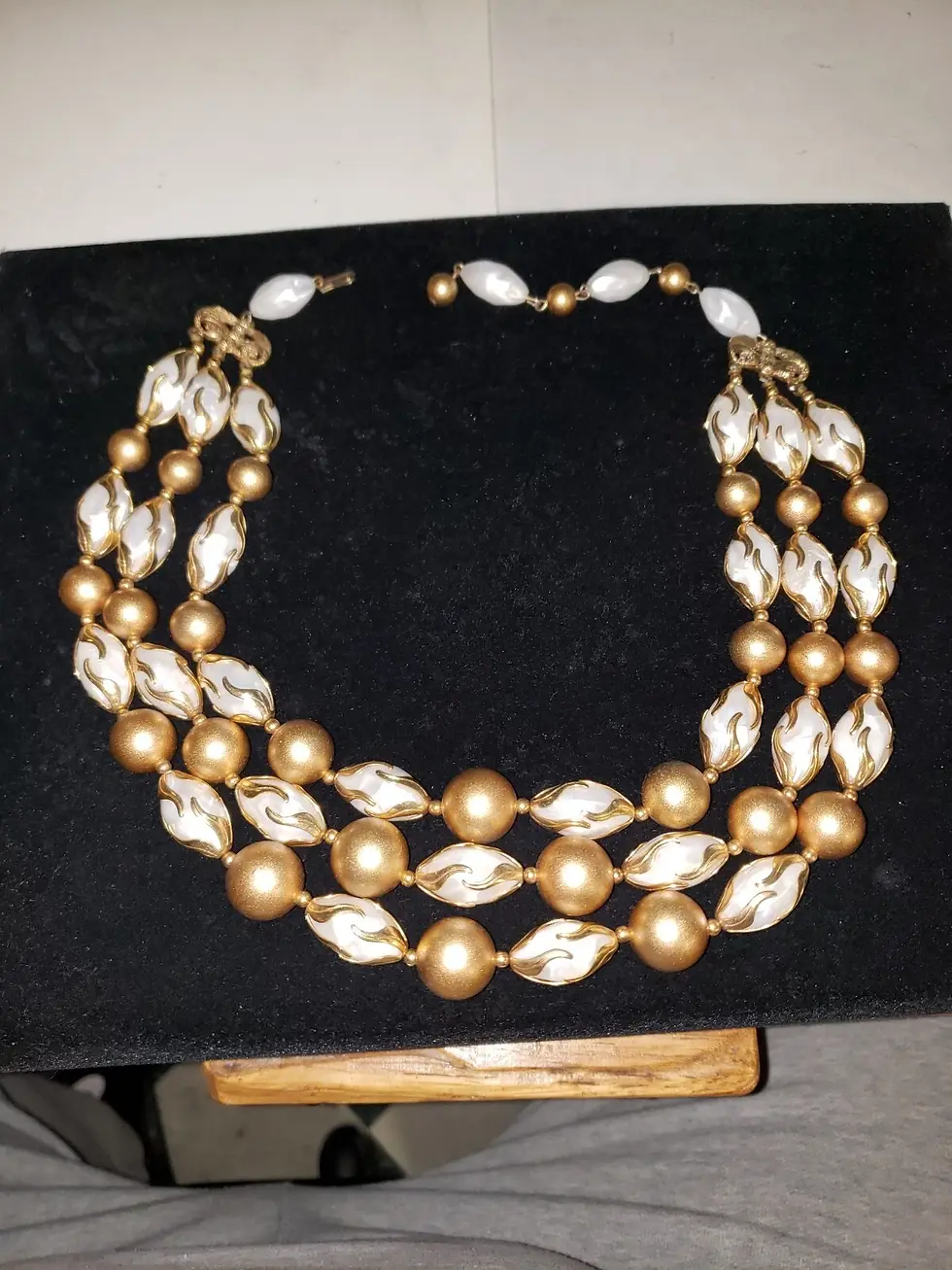 Thumbnail: Vintage Deauville 3-Strand Plastic Bead Choker