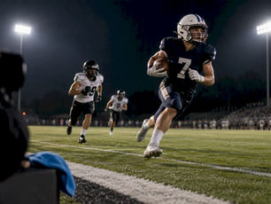 Athlete playing under nighttime stadium lights