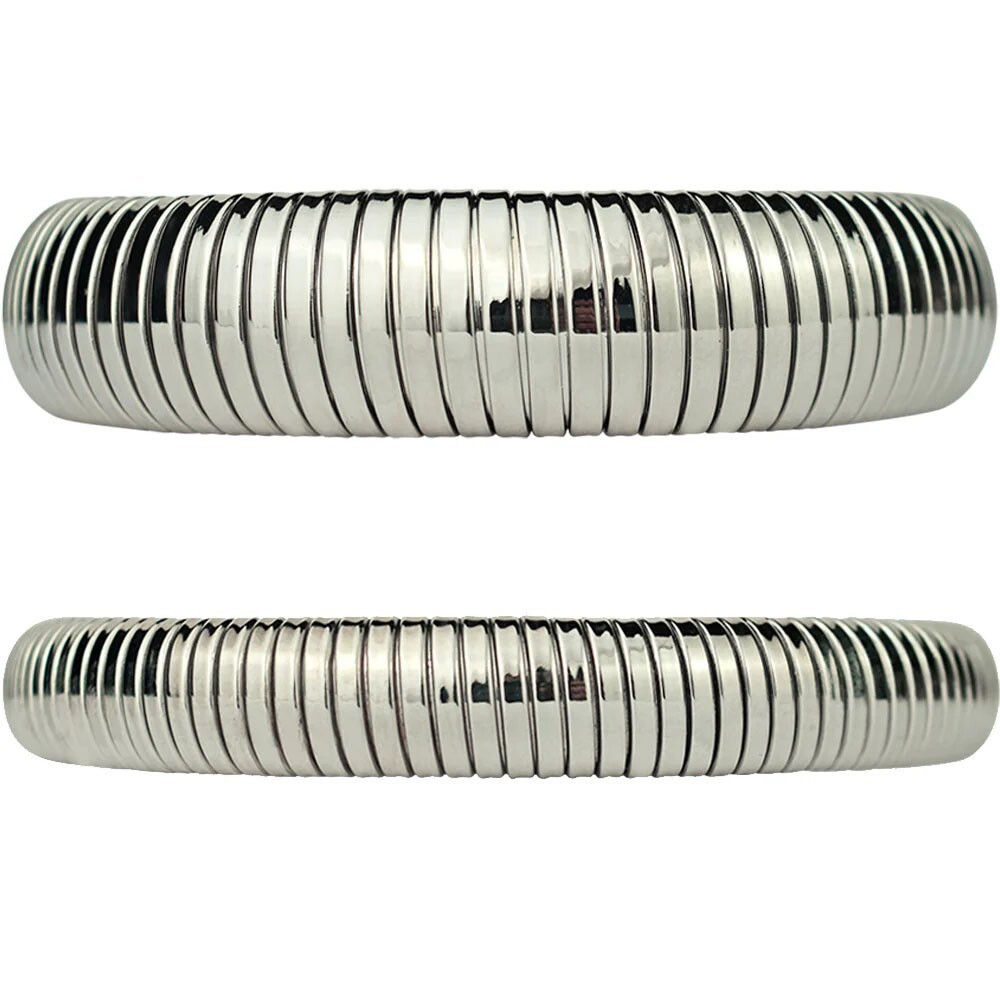 Kirks Folly Cobra Stretch Bracelet Set of 2 silvertone