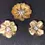 Thumbnail: Vtg Flower Brooch & Clip Earrings Rhinestone Set