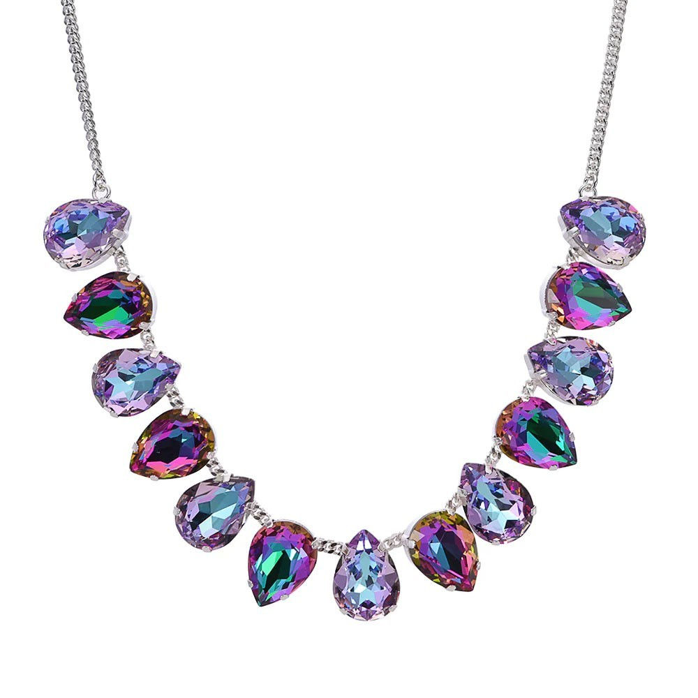 Kirks Folly Mystic Violet Goddess Teardrop Necklace sterling silvertone