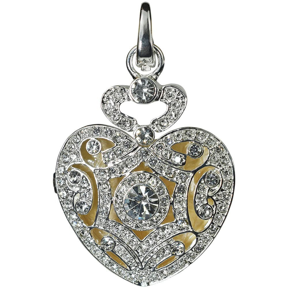 Kirks Folly I Remember You By Heart Open Ring Charm Locket sterling silvertone