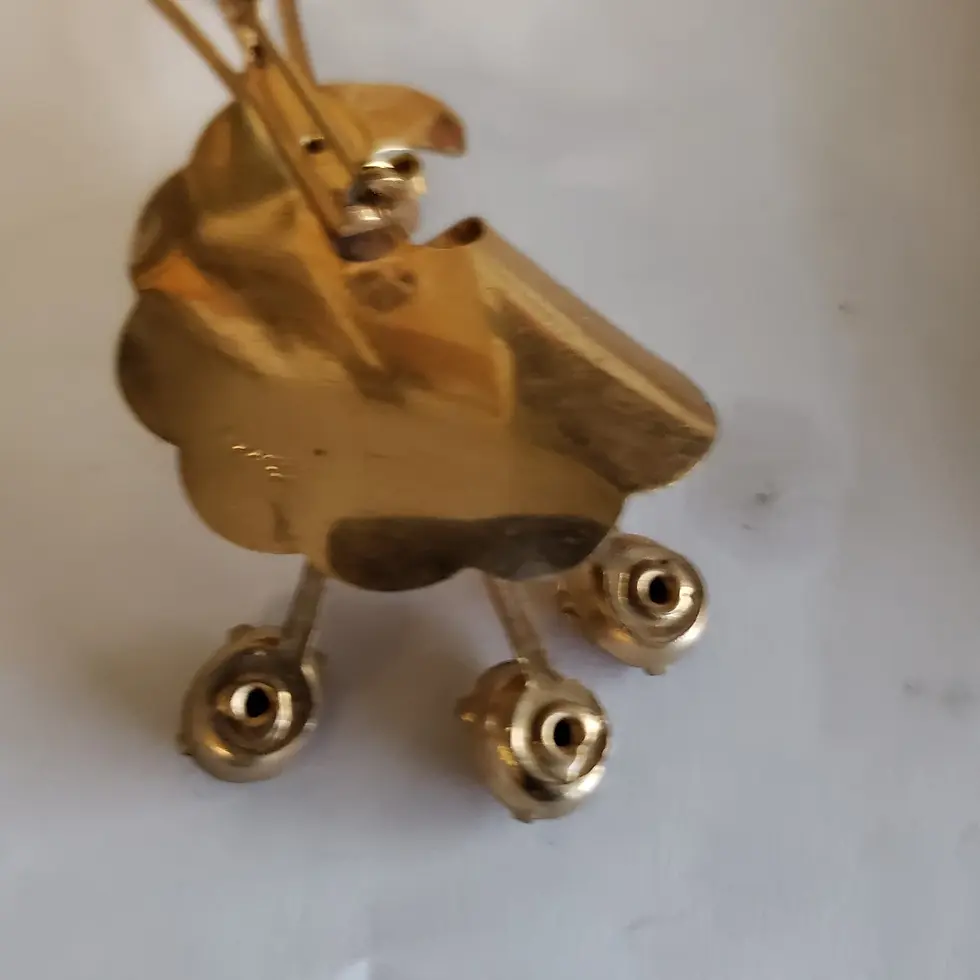 Thumbnail: Oversized Sterling Vermeil Coro Brooch