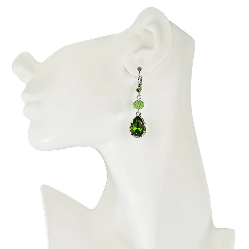 Thumbnail: Kirks Folly Crystal Misty Teardrop Leverback Earrings sterling silvertone