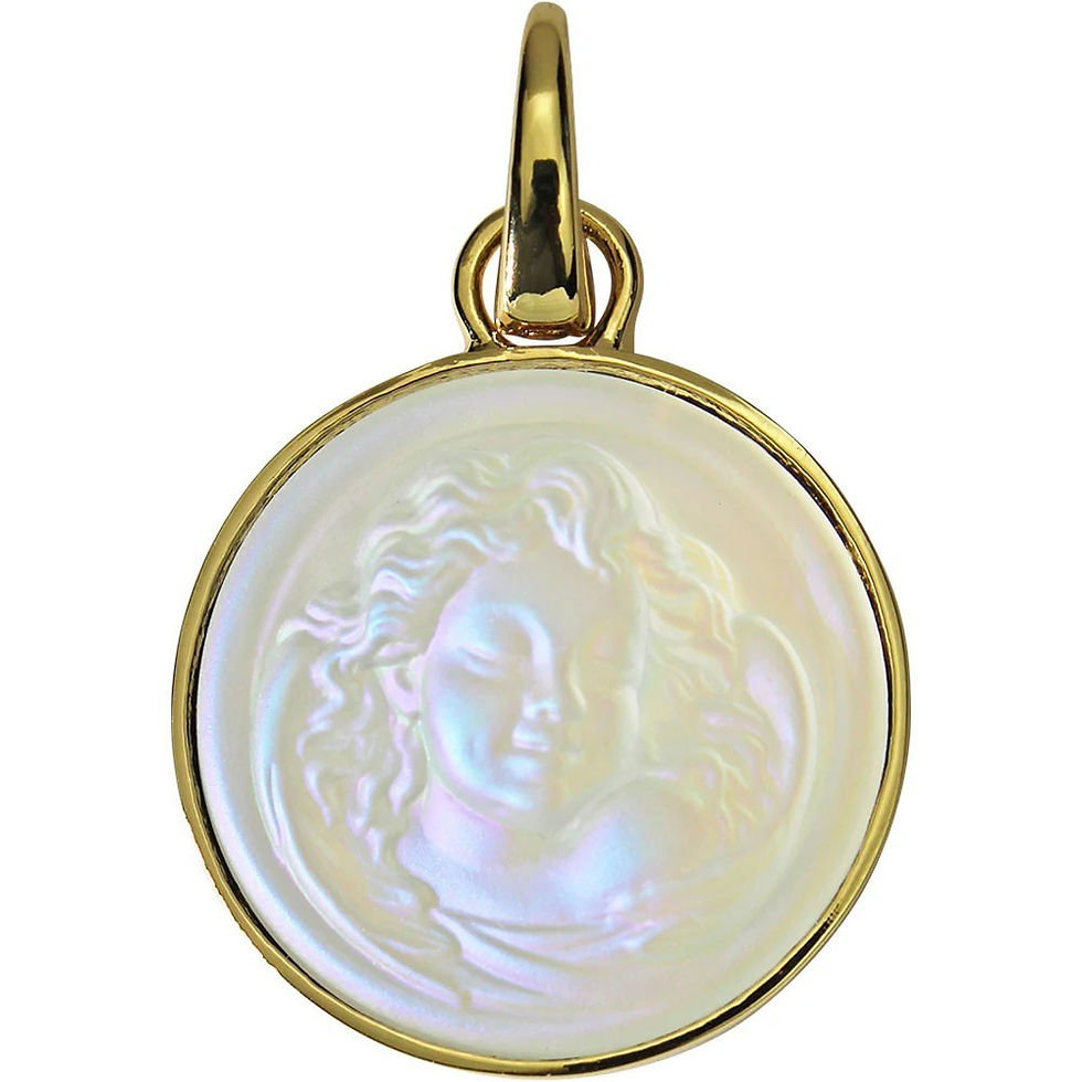Thumbnail: Kirks Folly Glass Dream Angel 25mm Open Ring Charm goldtone crystal ab