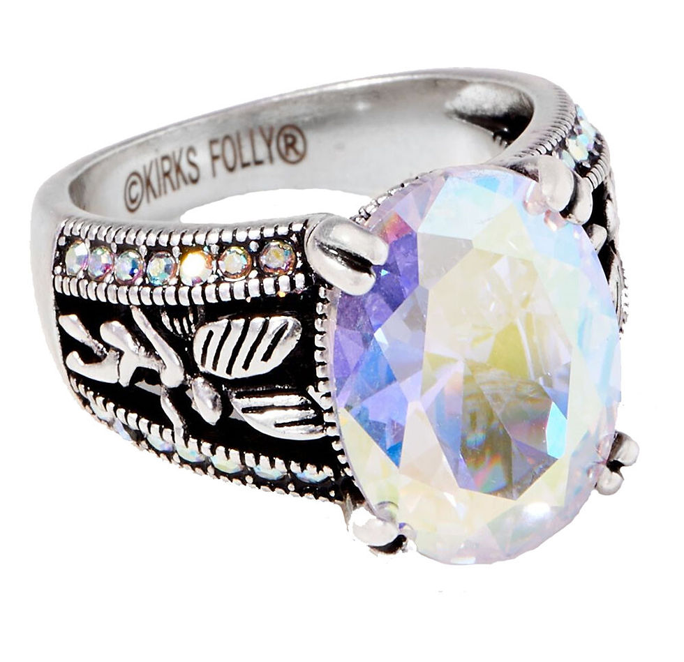 Thumbnail: KIRKS FOLLY FAIRY MAGIC RING Size 5 silvertone