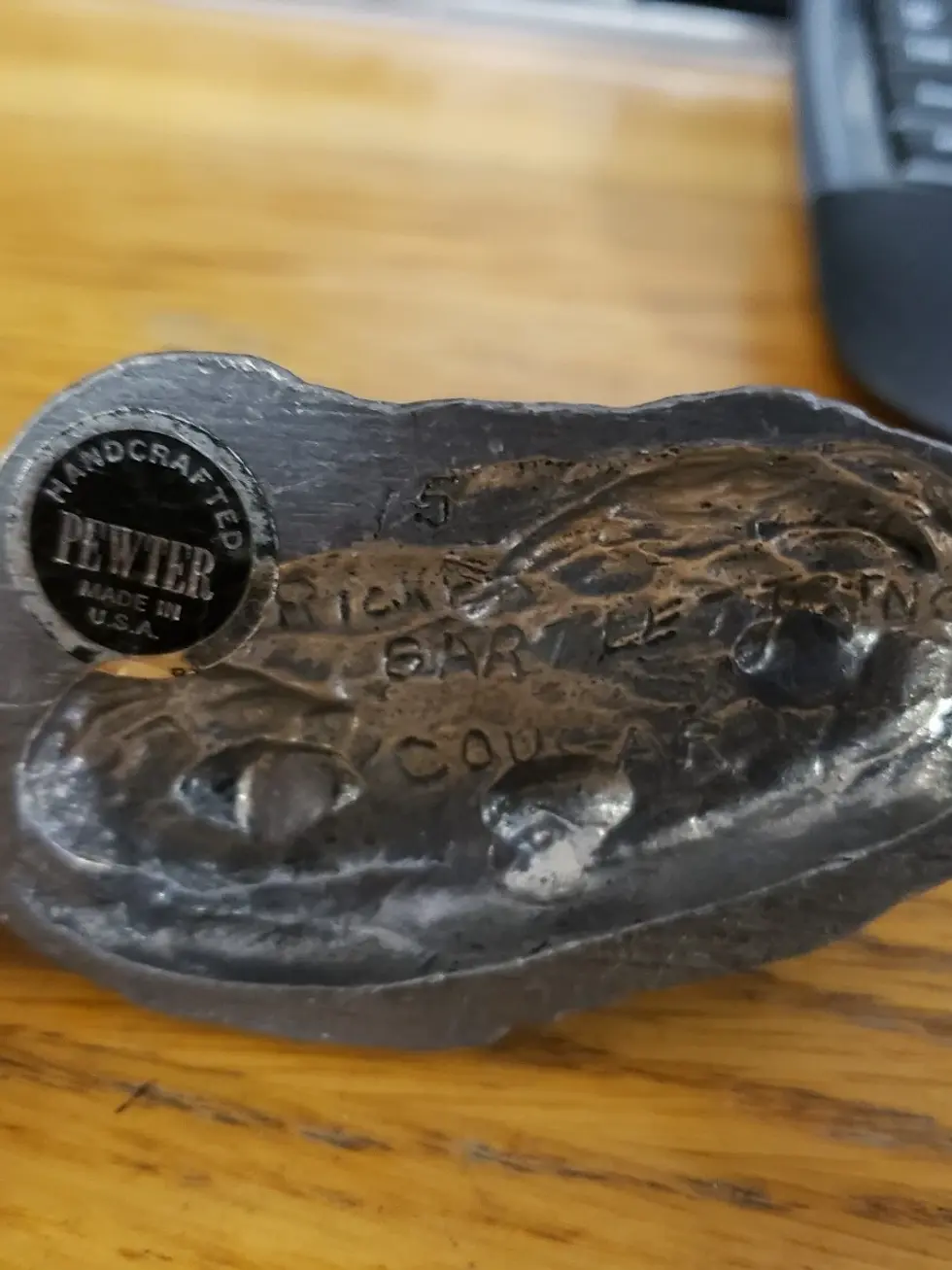 Thumbnail: Vtg Ricker Pewter Cougar & Dog Figurines