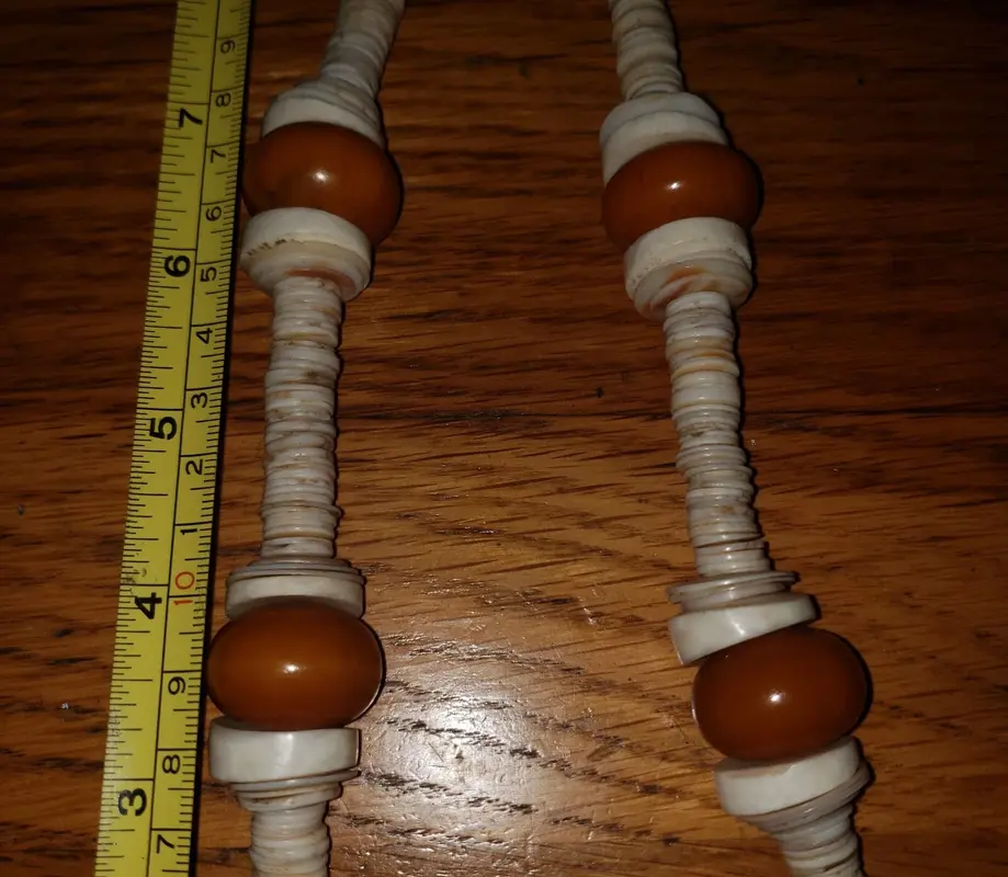 Thumbnail: Vintage Amber Heishi Trade Bead Necklace 30in