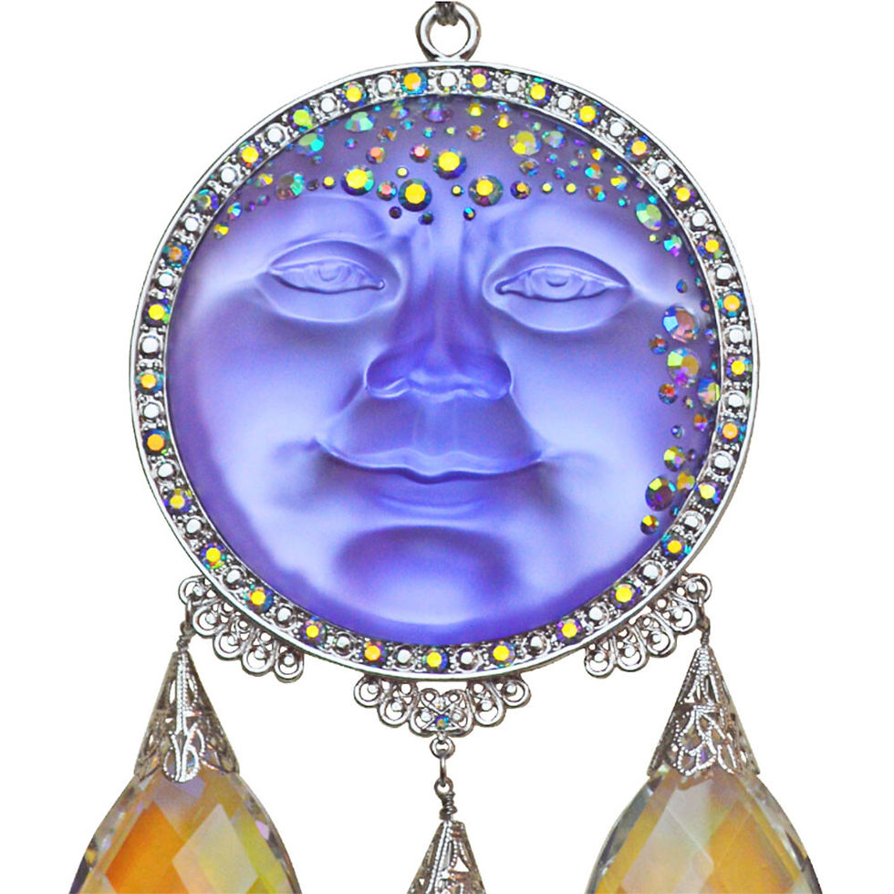 Thumbnail: Kirks Folly Seaview Moon Goddess Tears Ornament silvertone / purple moon