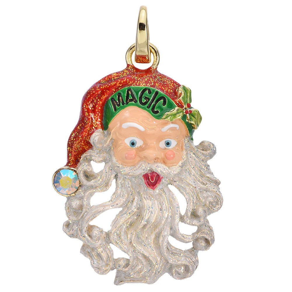 Kirks Folly Christmas Magic Santa Open Ring Charm goldtone