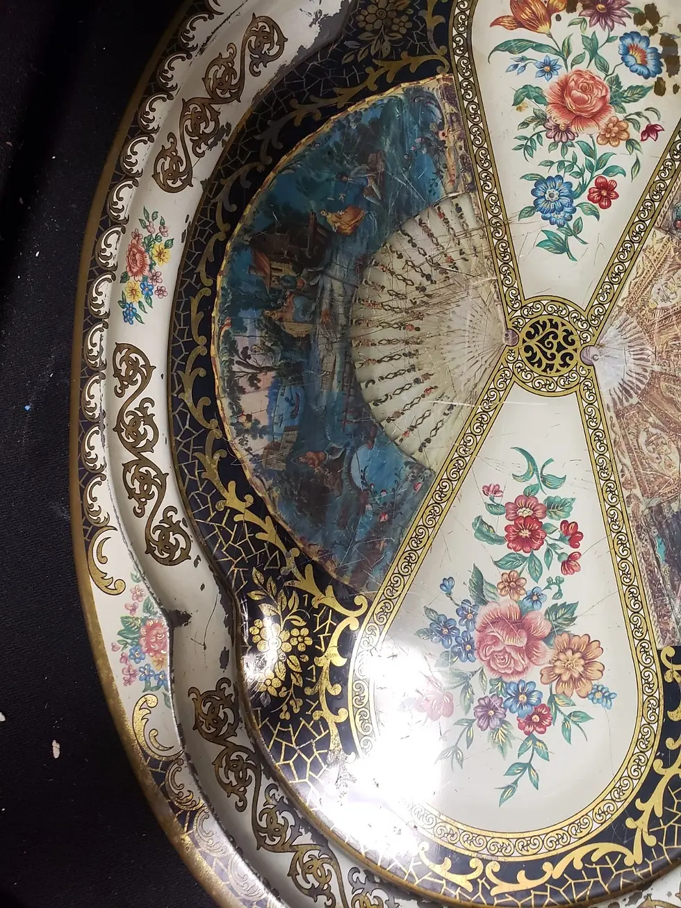 Thumbnail: Daher Decorated Floral Tin Tray 1971 England