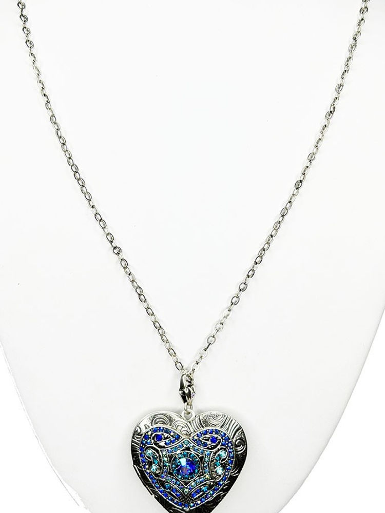 Kirks Folly LEGACY I Remember You by Heart Locket Necklace silvertone