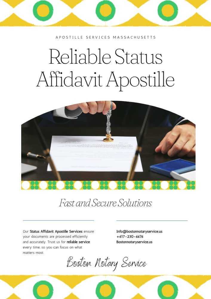 Single Status Affidavit Apostille Services in Massachusetts