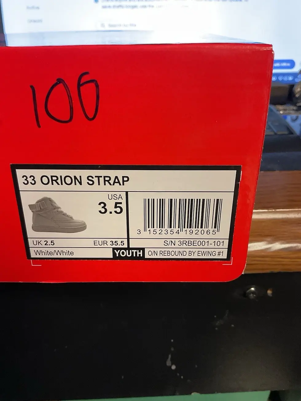 Thumbnail: Patrick Ewing 33 Orion Strap White Size 3.5