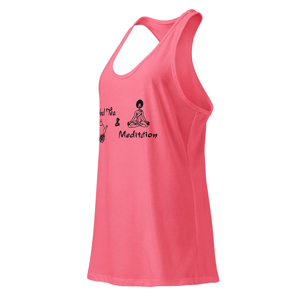 Thumbnail: Herbal Tea & Meditation Women’s fitted racerback tank top