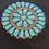 Thumbnail: Vtg Zuni Turquoise Petit Point Sterling Pin