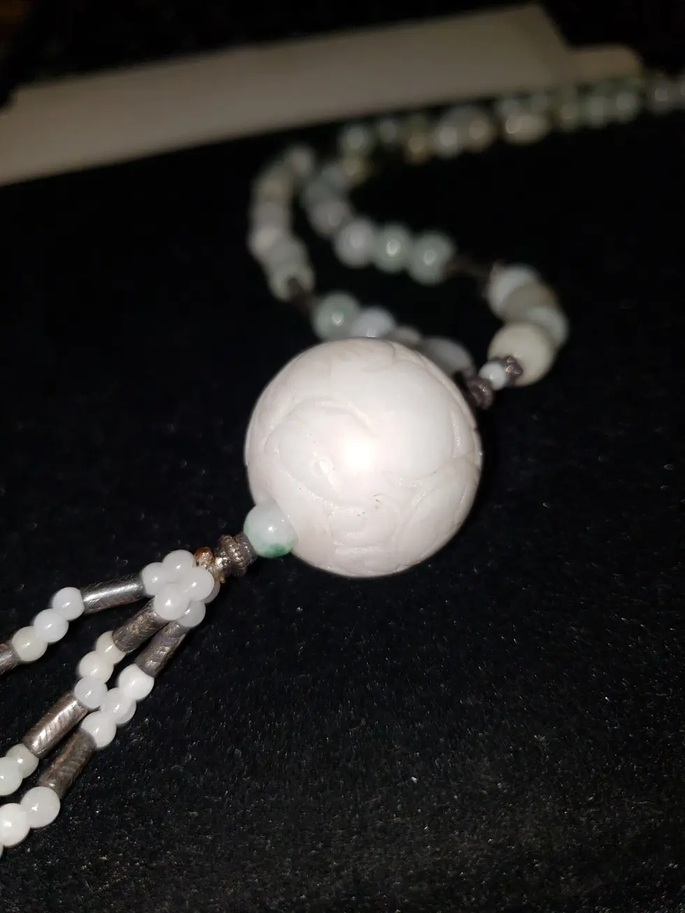 Thumbnail: One of a Kind Silver Jade Necklace 91.7g