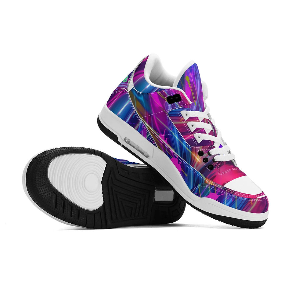 Thumbnail: Women's High Top Retro Leather Basketball Sneakers