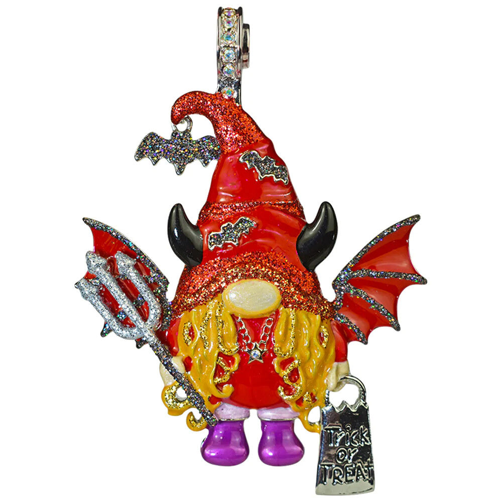 KIRKS FOLLY Trick or Treat Darla the Gnome Magnetic Enhancer silvertone