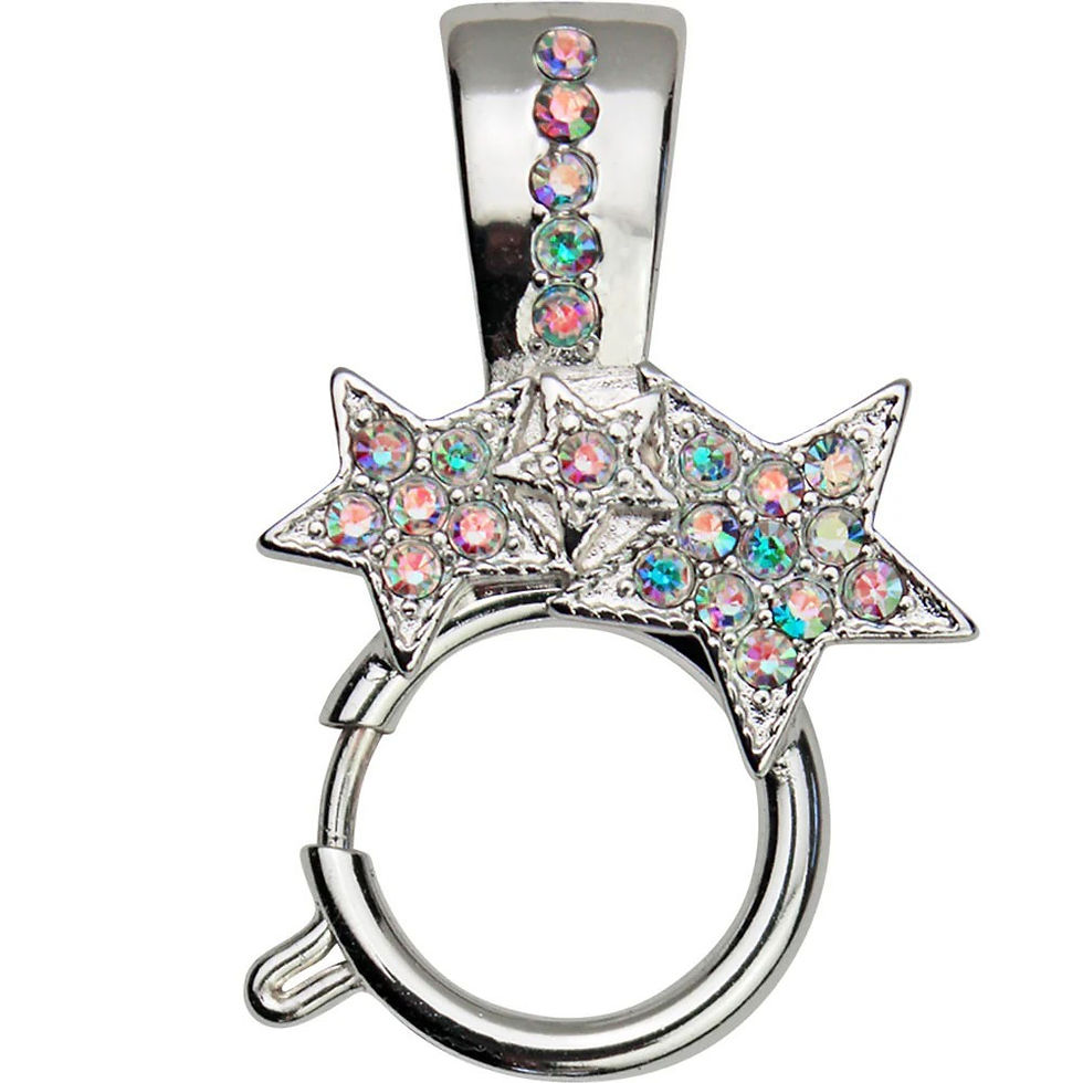 Thumbnail: Kirks Folly Starlight Foldover Sailor Clasp Pendant For Open Ring Charms sst