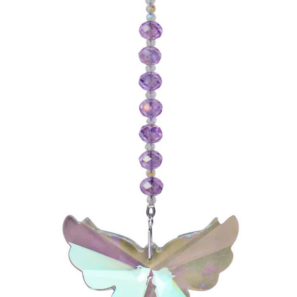KIRKS FOLLY Super Fantasia Crystal Butterfly Shimmer Ornament silvertone