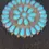Thumbnail: Vtg Zuni Turquoise Petit Point Sterling Pin