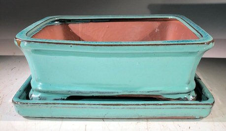 Light Blue Ceramic Bonsai Pot