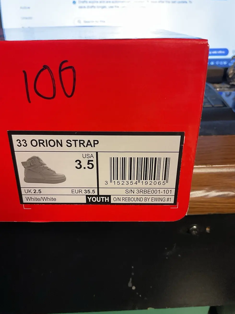 Thumbnail: Patrick Ewing 33 Orion Strap White Size 3.5