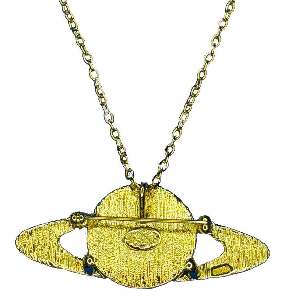 Thumbnail: Kirks Folly Solar Galaxy 25mm Venus Seaview Moon Pin/Pendant/Necklace goldtone