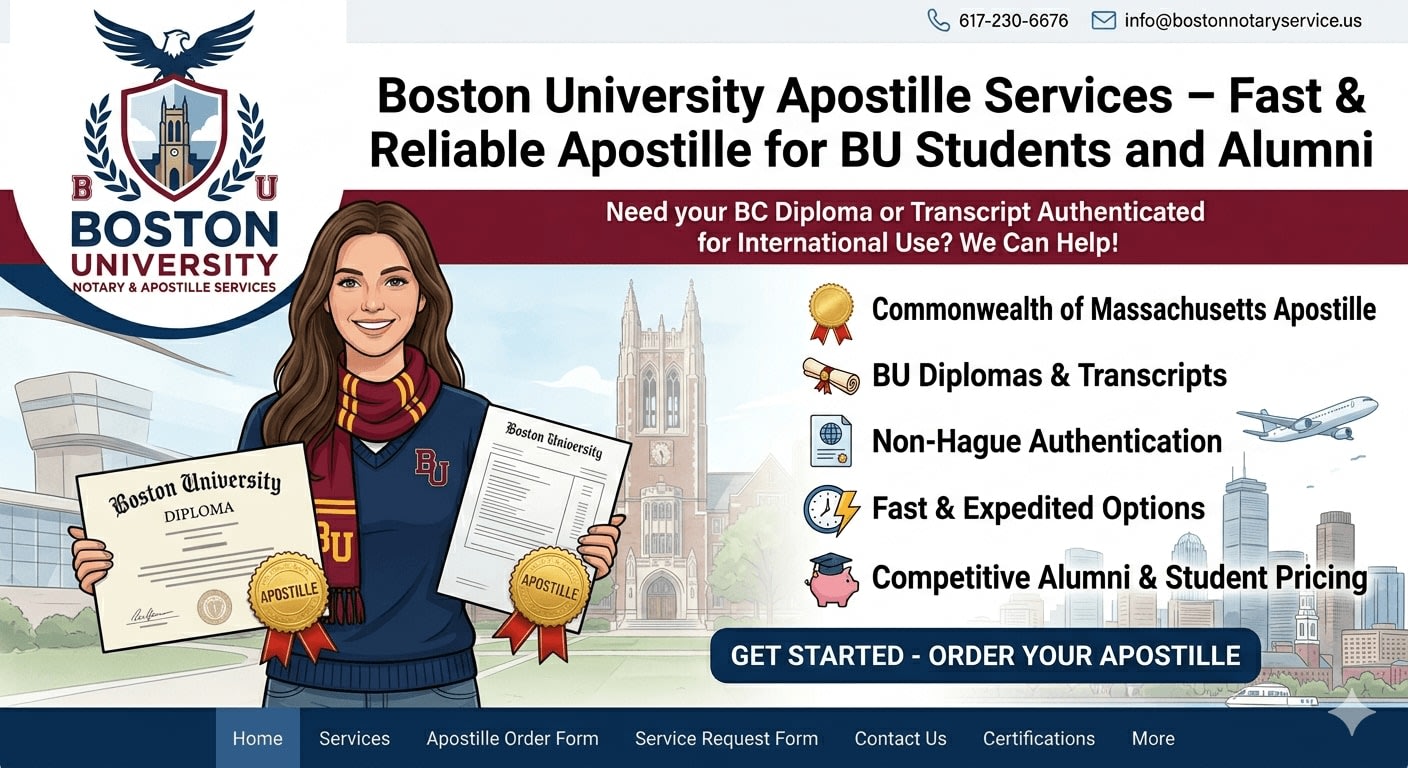 Boston University Apostille Services – Fast & Reliable Apostille for BU Students and Alumni