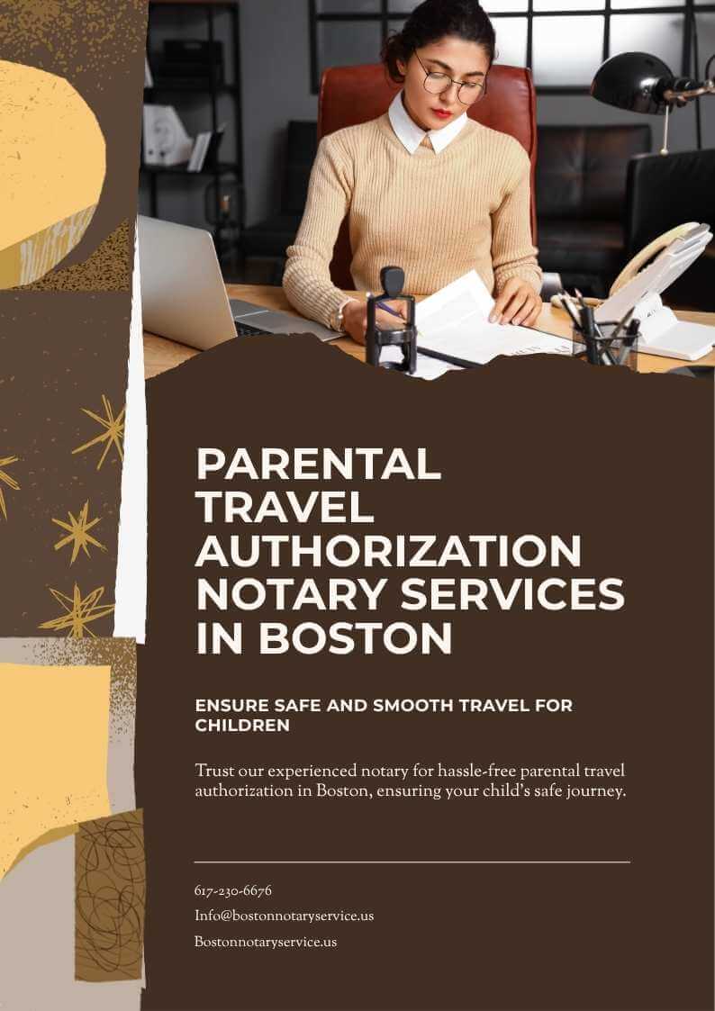 Notary Public for Parental Travel Authorization in Boston, MA